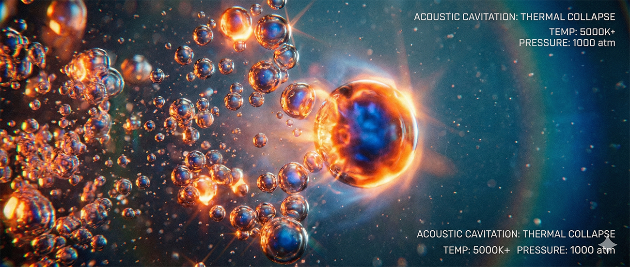 Microscopic cavitation bubble collapse utilizing ultrasonic technology in Chemical Engineering Labs - Topsonics